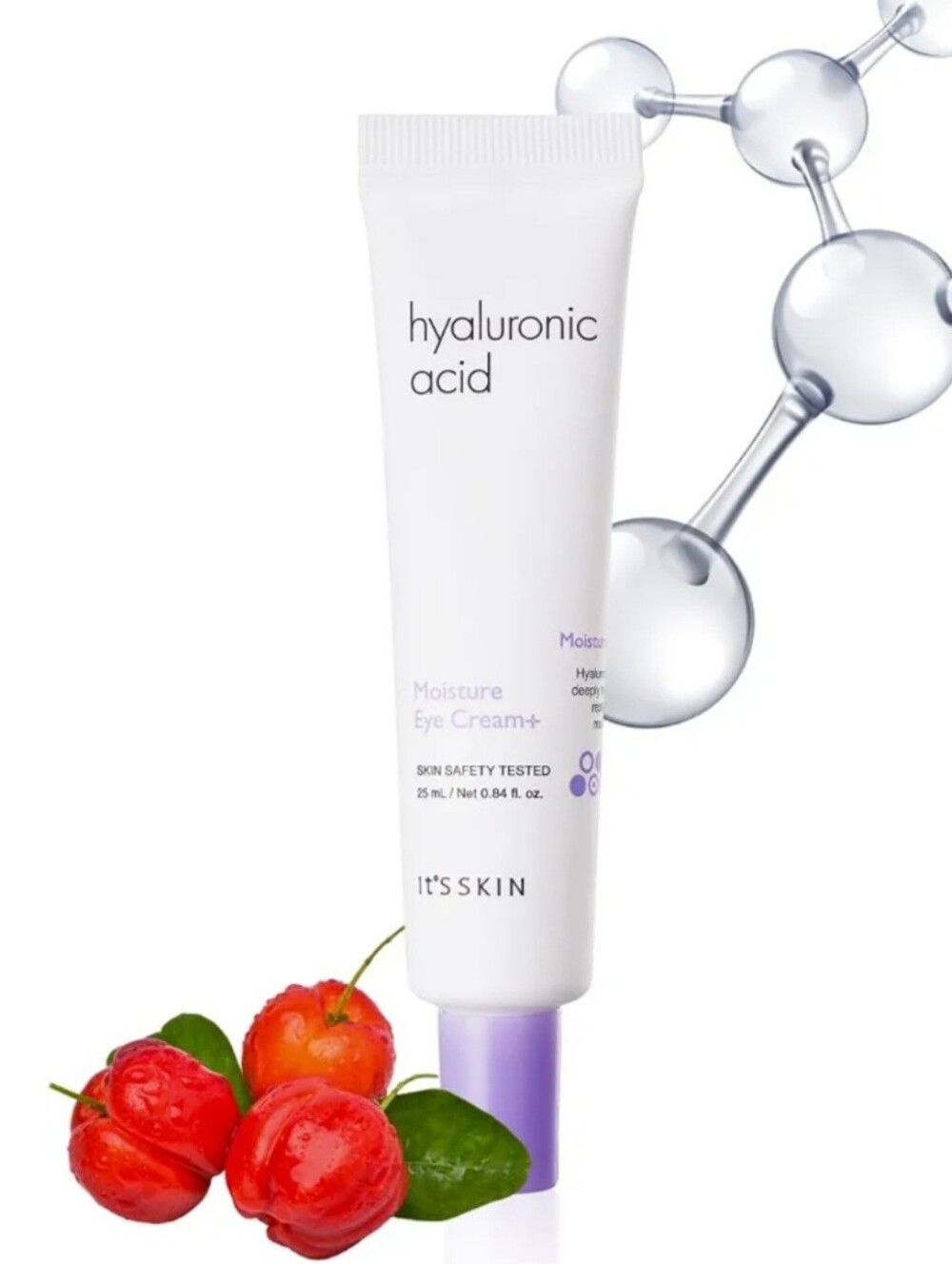 It's Skin Hyaluronic Acid Moisture Eye Cream+ — White with Purple Cap